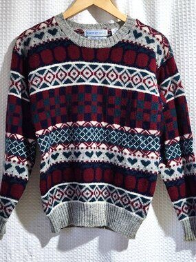 Northern Isles Fair Isle Wool Sweater Womens Medium Patterned Crewneck Vintage